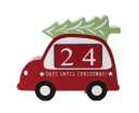 Red Car with Tree Christmas Count Down