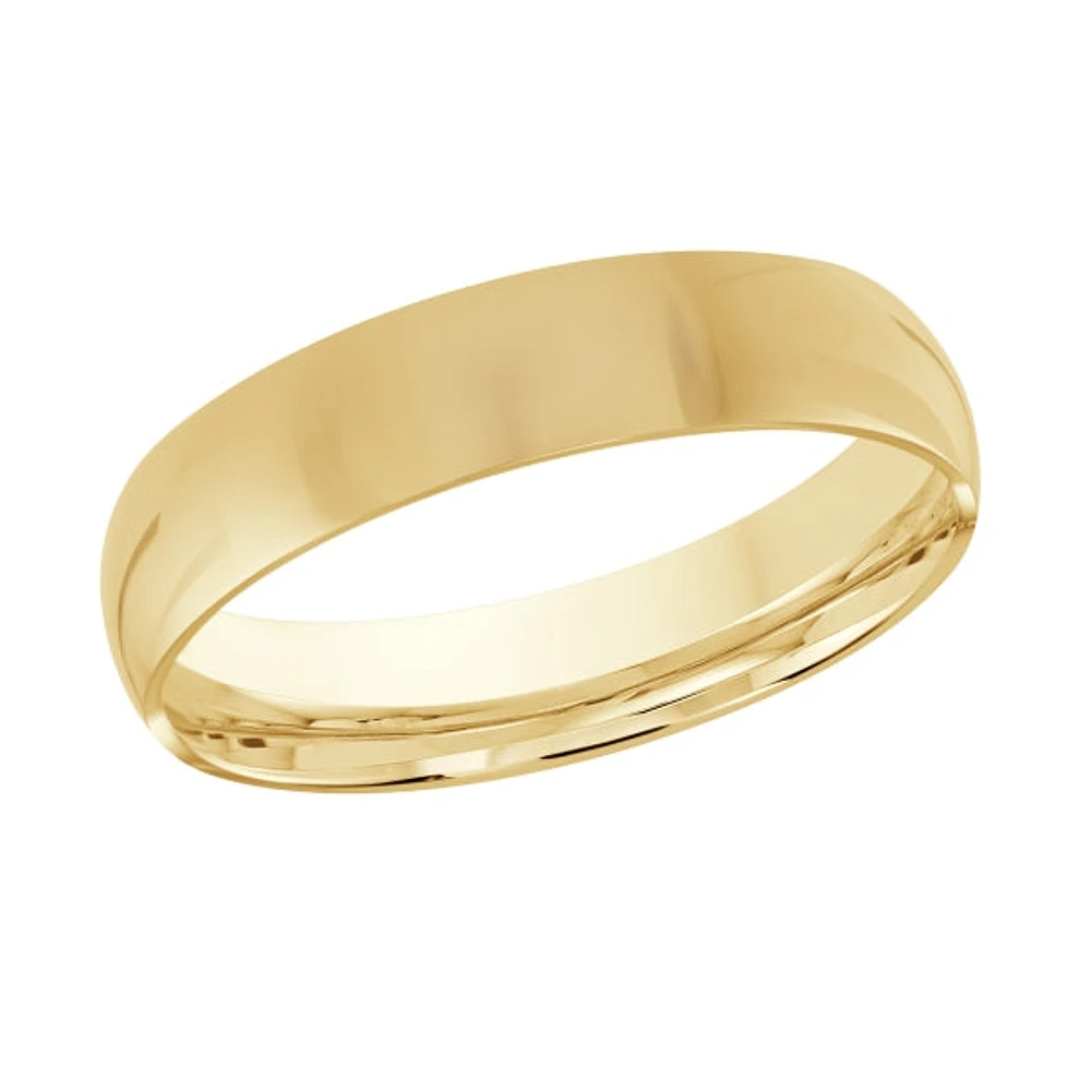 10K Yellow Gold Comfort Fit Domed Band - 5 mm - 12