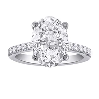 14K Gold Lab Grown Oval Diamond Engagement Ring - 4 /