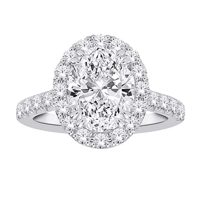 14K Gold Lab Grown Oval Diamond Engagement Ring