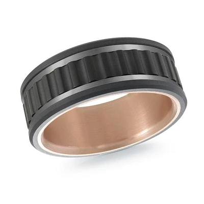 14K Rose Gold, Titanium