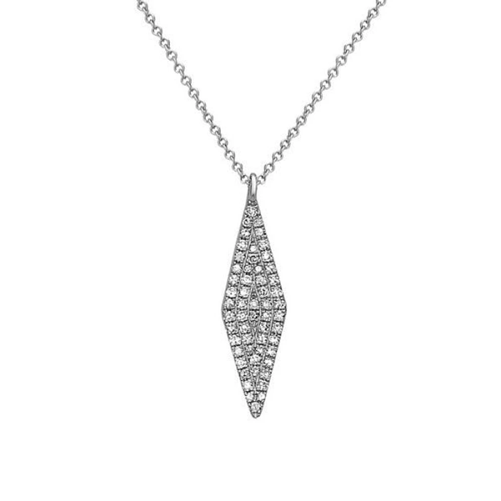 14K White Gold Diamond Pendant
