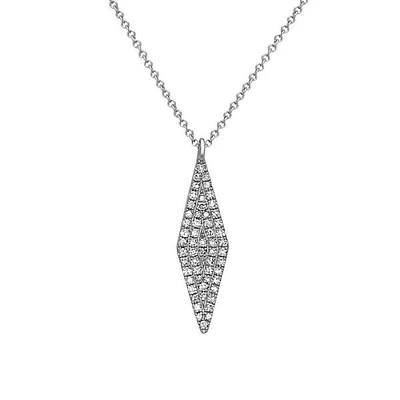 14K White Gold Diamond Pendant