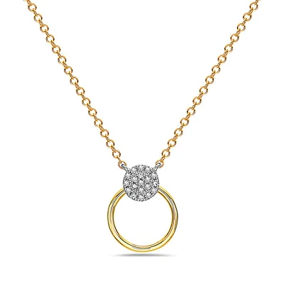 14K Yellow and White Gold 0.05 cttw Diamond Pendant