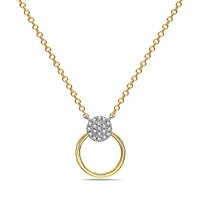 14K Yellow and White Gold 0.05 cttw Diamond Pendant