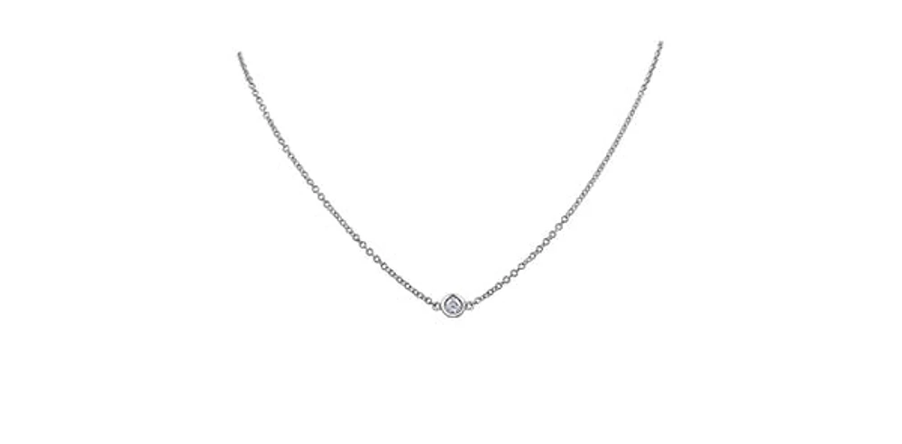 14K White Gold 0.20 cttw Diamond Pendant