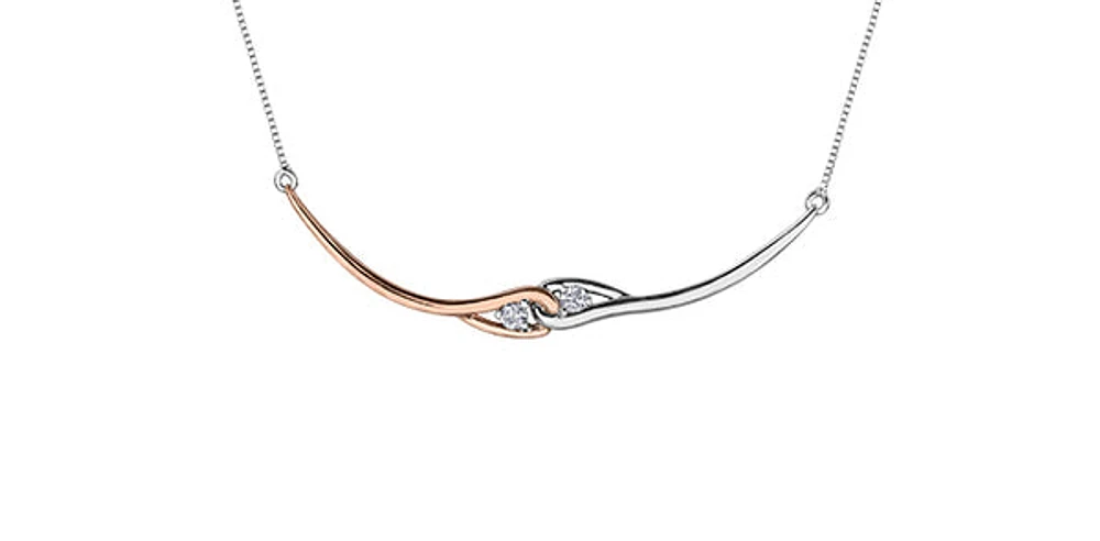 10K White & Rose Gold cttw Diamond Necklace