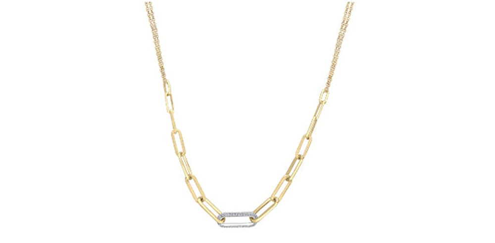 10K Yellow Gold 0.82 cttw Diamond Necklace - 18"