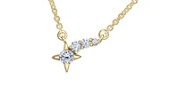 14K Yellow Gold 0.15cttw Canadian Diamond Shooting Star Necklace, 18"