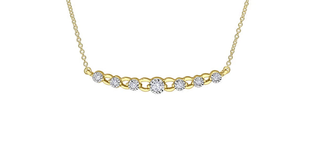 10K Yellow & White Gold 0.18 cttw Diamond Necklace