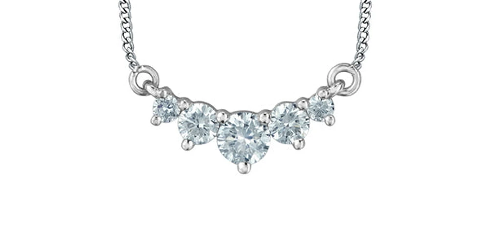 10K White Gold 0.33cttw Lab Grown Diamond Necklace - 18 Inches