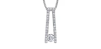 10K White Gold 0.30 cttw Canadian Diamond Pendant, 18"