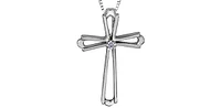 10K White Gold 0.01cttw Diamond Cross Pendant - 18"