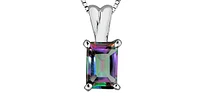 10K White Gold Mystic Topaz Pendant