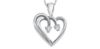 10K White Gold cttw Diamond Heart Pendant
