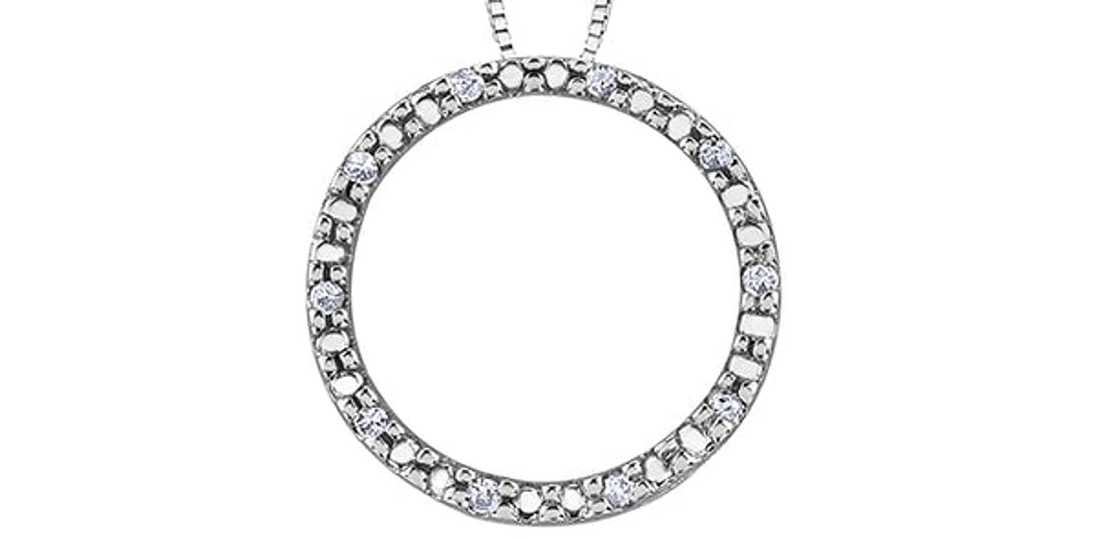 10K White Gold 0.05cttw Diamond Eternity Pendant - 18"