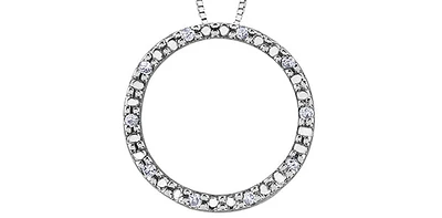 10K White Gold 0.05cttw Diamond Eternity Pendant - 18"