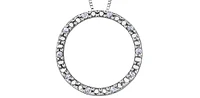 10K White Gold 0.05cttw Diamond Eternity Pendant - 18"