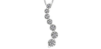 10K White Gold 0.04 cttw Diamond Journey Pendant, 18"