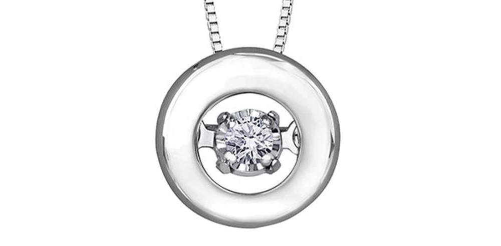 10K White Gold 0.04 cttw Diamond Pendant