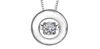 10K White Gold 0.04 cttw Diamond Pendant