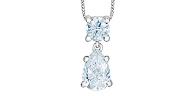 10K White Gold 0.75cttw Lab Grown Diamond Necklace - 18 Inches