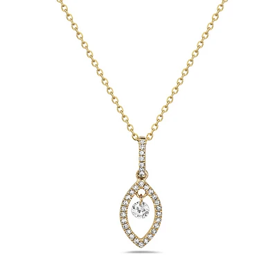 14K Yellow Gold Diamond Pendant