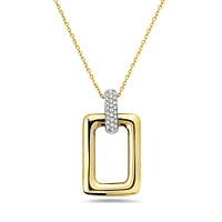 14K Two-Tone, Yellow and White Gold with 0.11cttw Diamond Pendant, 18 inches