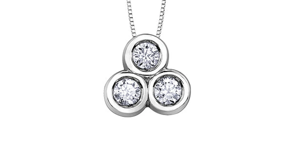 10K White Gold 0.25 cttw Diamond Pendant