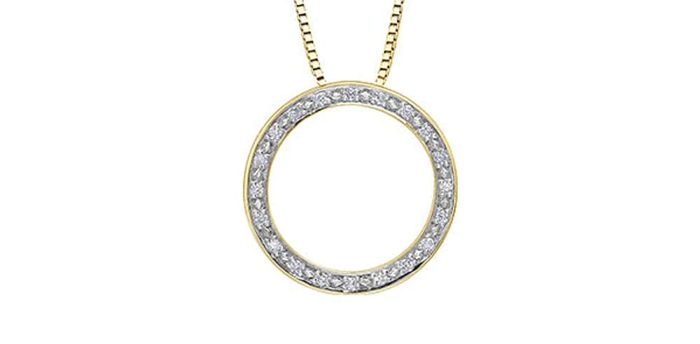 10K Yellow Gold 0.10cttw Diamond Pendant