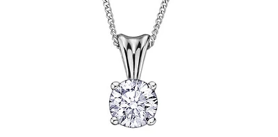 14K White Gold 0.10cttw Canadian Diamond Pendant