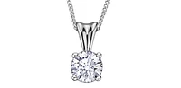 14K White Gold 0.10cttw Canadian Diamond Pendant