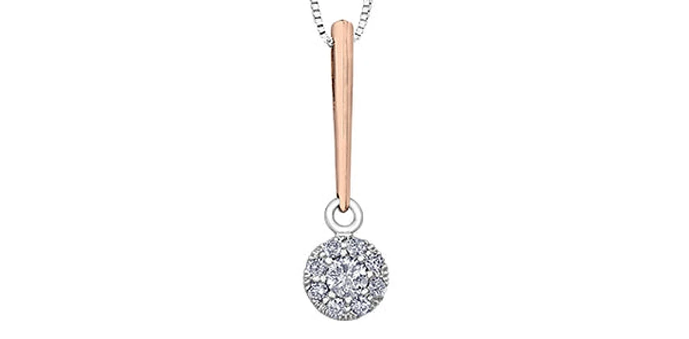 10K White and Rose Gold 0.13cttw Diamond Necklace
