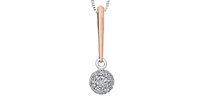 10K White and Rose Gold 0.13cttw Diamond Necklace