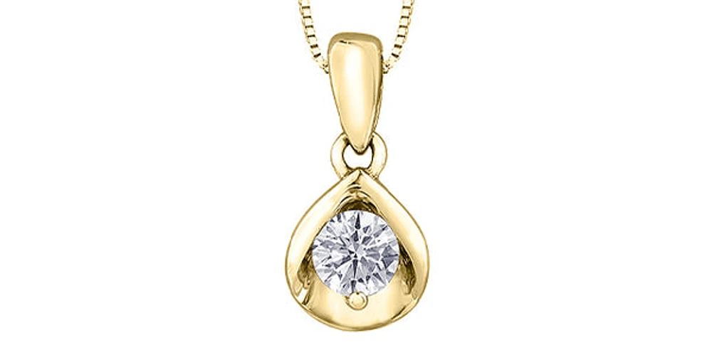 10K Gold cttw Canadian Diamond Solitaire Necklace