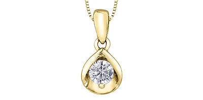 10K Gold cttw Canadian Diamond Solitaire Necklace