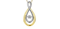 10K Yellow and White Gold 0.10 cttw Diamond Pulse Pendant, 18"