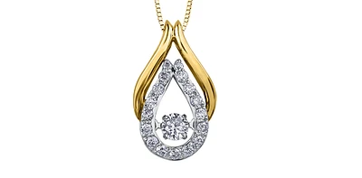 10K White & Yellow Gold 0.25cttw Diamond Eternity Necklace, 18"
