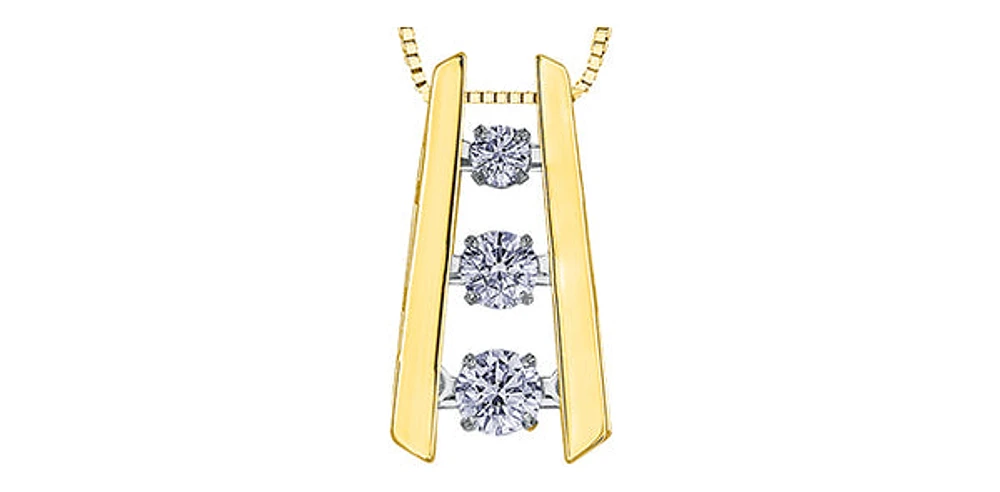 10K Yellow Gold 0.30 cttw Pulse Diamond Necklace