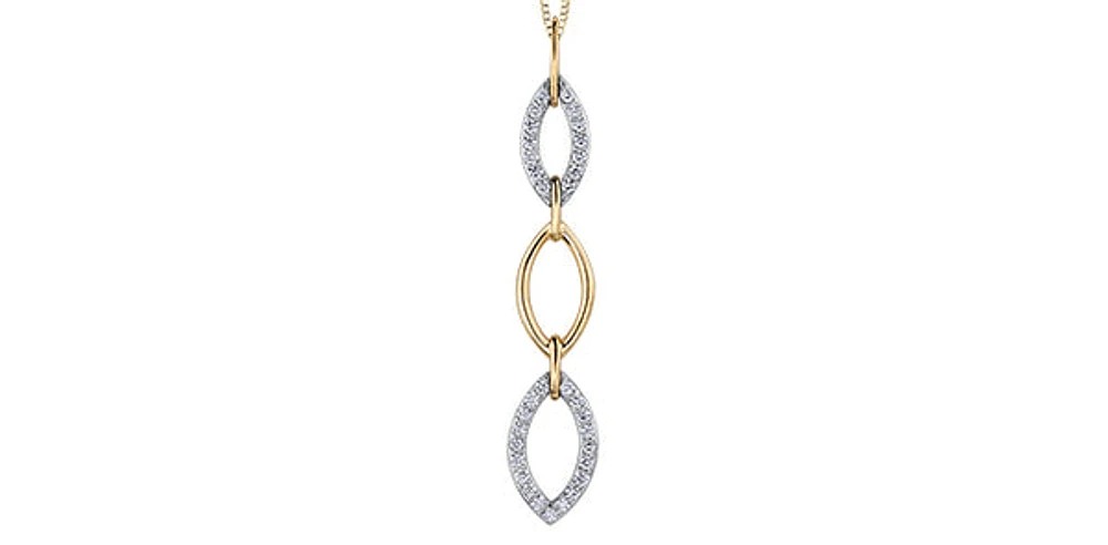 10K White and Yellow Gold cttw Diamond Pendant