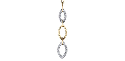 10K White and Yellow Gold cttw Diamond Pendant