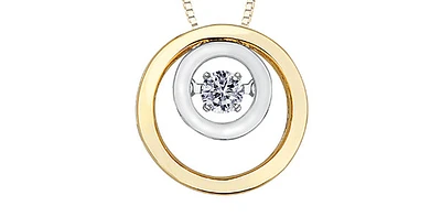 10K Yellow and White Gold 0.10 cttw Pulse Diamond Necklace