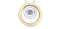 10K Yellow and White Gold 0.10 cttw Pulse Diamond Necklace