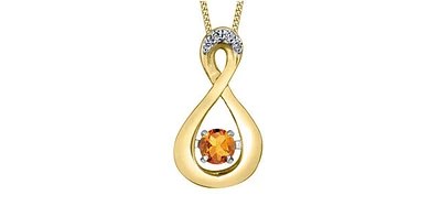 10K Yellow Gold Citrine and Diamond Pendant