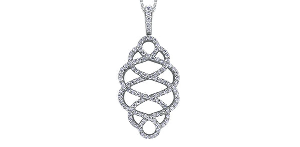 14K White Gold 0.40 cttw Diamond Pendant