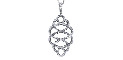 14K White Gold 0.40 cttw Diamond Pendant