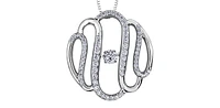 10K White Gold 0.40 cttw Diamond Pulse Pendant