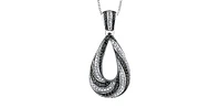 10K White Gold 0.45 cttw Diamond & Black Diamond Pendant