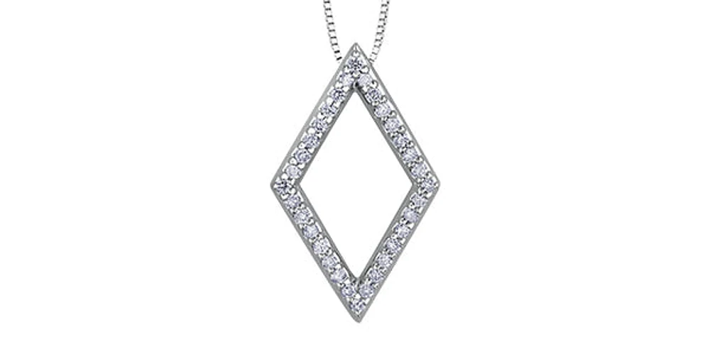 10K White Gold 0.16 cttw Diamond Pendant