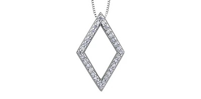 10K White Gold 0.16 cttw Diamond Pendant